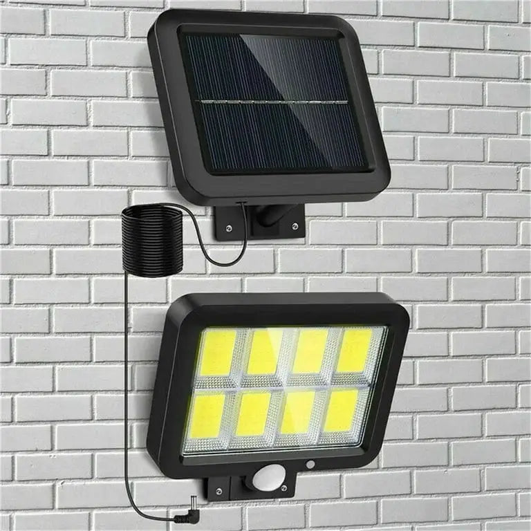 Solar Lights Outdoor, Pack of 2 320 COB LED Wired Motion Sensor Security Flood Light with 16.4Ft Cable, Adjustable 3 Modes, IP65 Waterproof